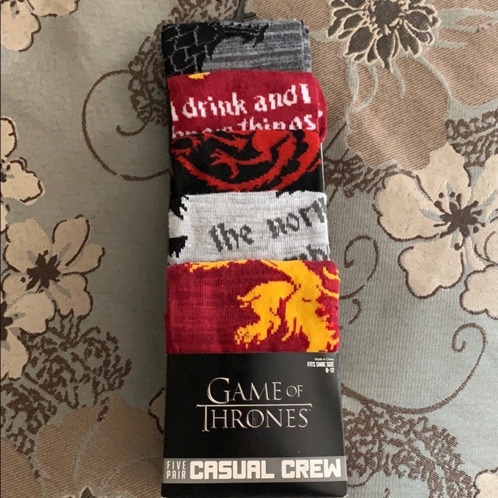5 pack of game of thrones socks